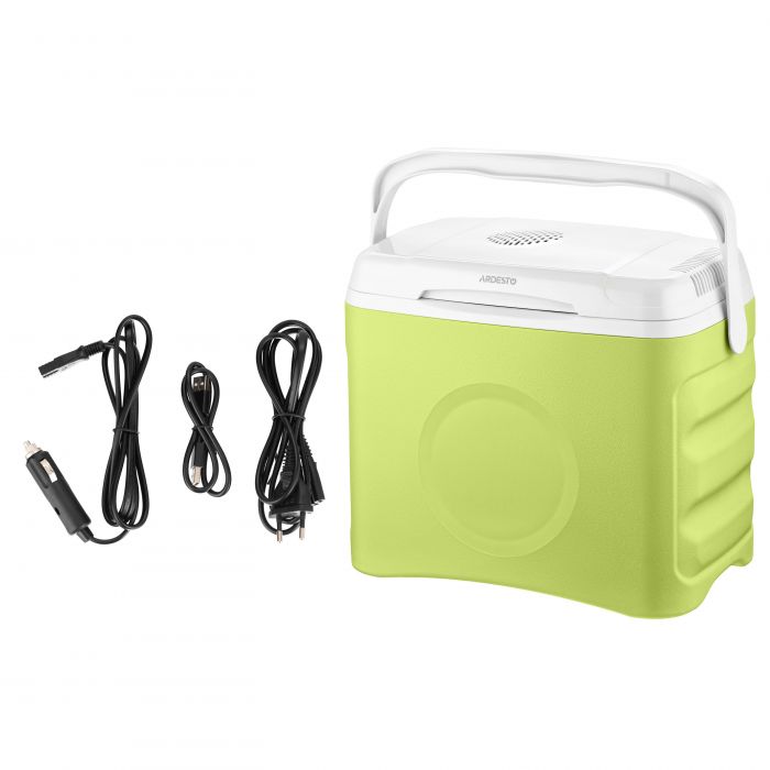 Холодильник дорожній ARDESTO, 2в1, 25л, 220/12В, підігрів 55°C, охолодження 18-20°C, USB-порт, 4.8кг, салатовий