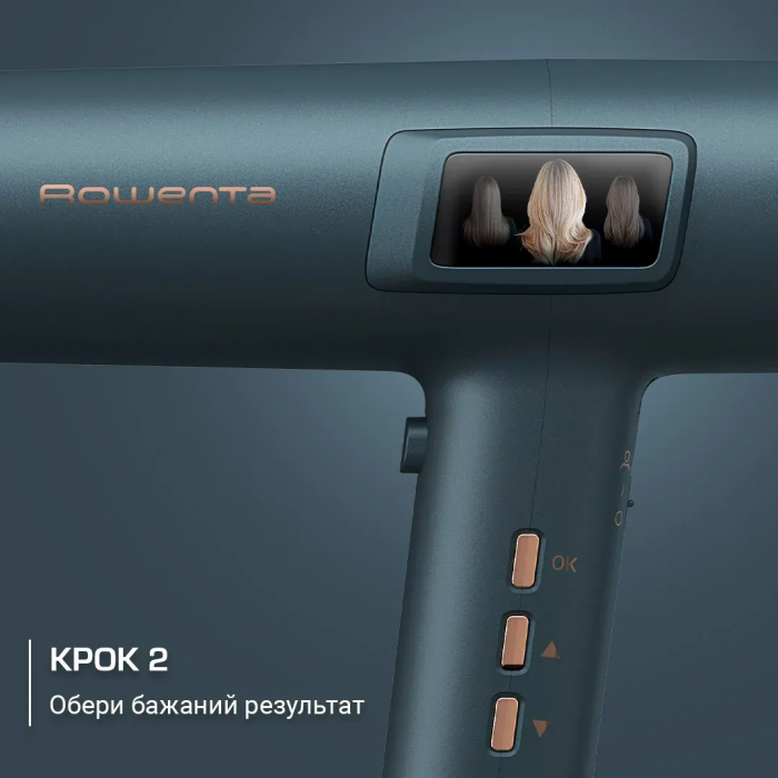 Фен Rowenta Maestria For you, 1800Вт, 3 режими, дифузор, іоніз-я, хол. обдув, дисплей, синій