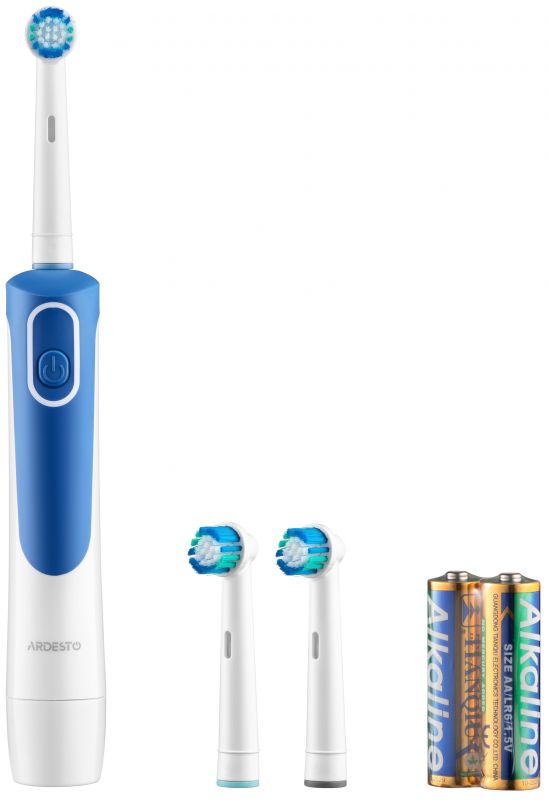 Щітка зубна електр. ARDESTO, ETB-I009WB, 4,5т. колив/хв, насадок-3, IPX4, білий+синій