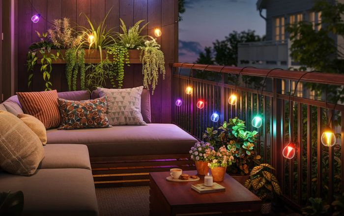 Набір світлодіодних ламп Govee H7025 Outdoor Clear Bulb String Lights, 15м, RGBIC/Warm White, WI-FI/Bluetooth, чорний