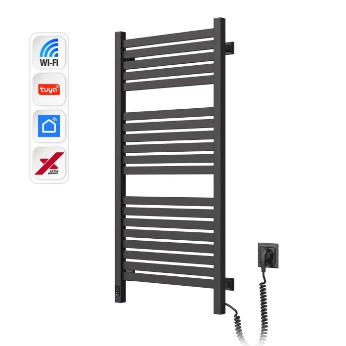 Рушникосушка Navin електрична Авангард Х, 1000х480х71мм, Wi-Fi, сталь, чорний муар, праве підключення