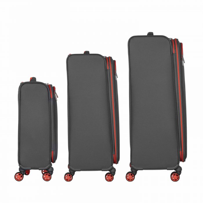 Набір валіз 2E, Trek, (L+M+S), TSA, 4 колеса, + 3 рюкзаки Cabin (2E-BPET-CABIN-GR), поліестр, сірий