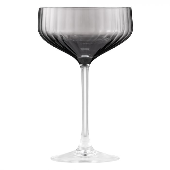 Набір келихів для шампанського ARDESTO Black Mars Alcor 330мл, 2шт, скло, сірий