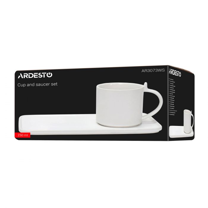 Набір чашка з блюдцем, 250мл, порцеляна, білий
