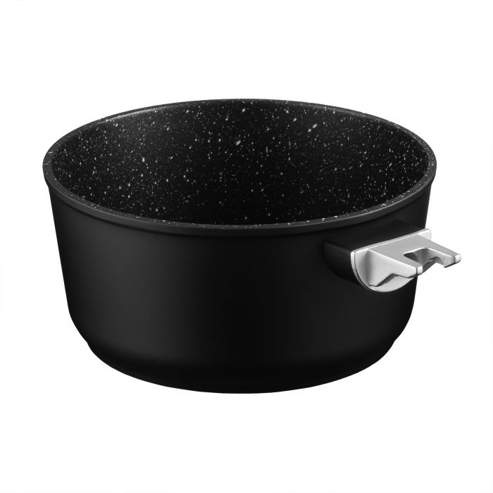 Ківш зі скляною кришкою ARDESTO Gemini Bari, 1.3л, алюміній, чорний