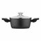Каструля зі скляною кришкою ARDESTO Gemini Bari, 2.5л, алюміній, чорний