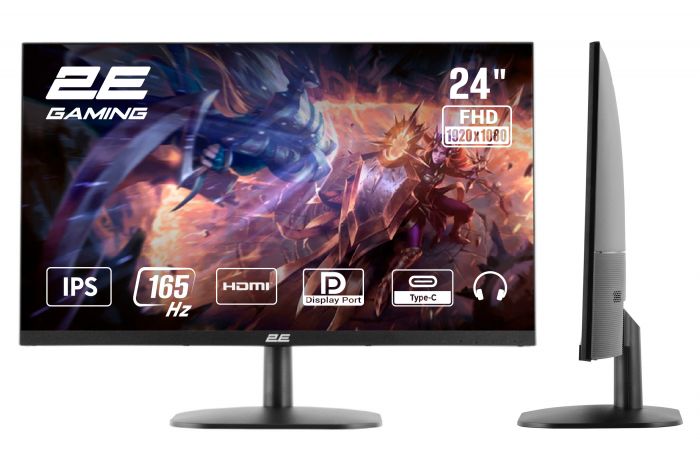 Монітор 2E GAMING 23.8" G2423B HDMI, DP, USB-C, Audio, IPS, 165Hz, 1ms, FreeSync
