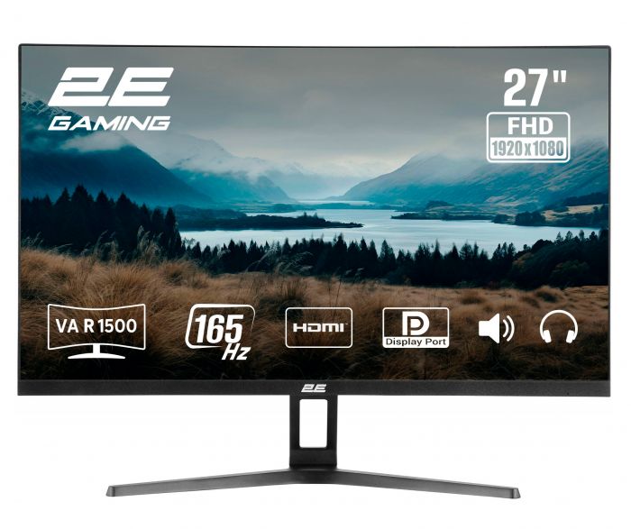 Монітор 2E GAMING 27" R2723BV HDMI, DP, MM, VA, 165Hz, 6ms, CURVED, FreeSync