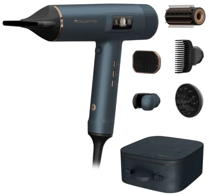 Фен Rowenta Maestria For you, 1800Вт, 3 режими, дифузор, іоніз-я, хол. обдув, дисплей, синій