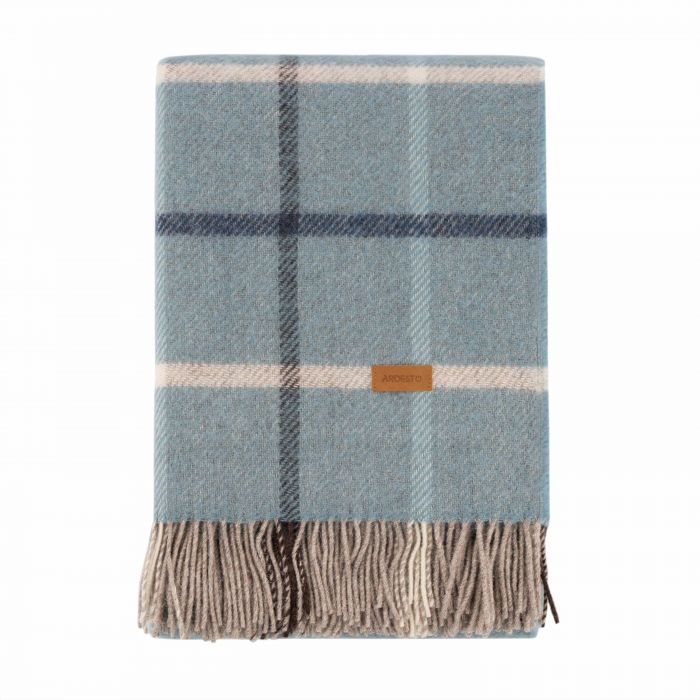 Плед ARDESTO Leonardo Alpina, 140x200см, 100% вовна, блакитний