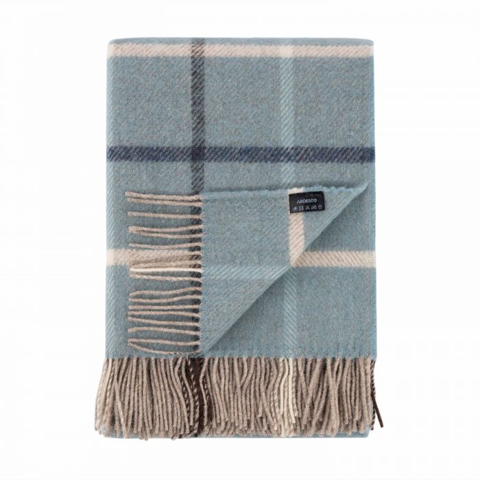 Плед ARDESTO Leonardo Alpina, 140x200см, 100% вовна, блакитний