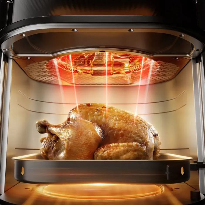 Мультипіч Tefal Easy Fry Infrared, 1850Вт, чаша-7л, сенсорне керув., 8 програм, з віконцем, пластик, чорний