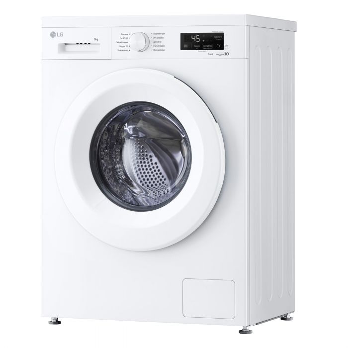 Пральна машина LG фронтальна, 6кг, 1200, В, 44см, дисплей, пара, інвертор, білий