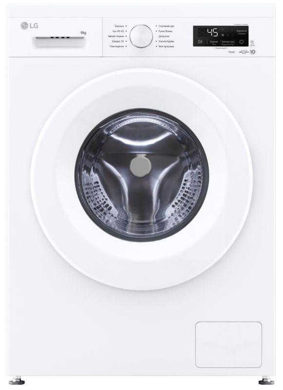 Пральна машина LG фронтальна, 6кг, 1200, В, 44см, дисплей, пара, інвертор, білий