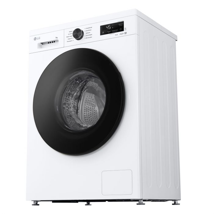 Пральна машина LG фронтальна, 7кг, 1200, A, 44см, дисплей, пара, інвертор, білий