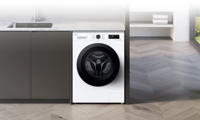 Пральна машина LG фронтальна, 7кг, 1200, A, 44см, дисплей, пара, інвертор, білий