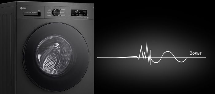 Пральна машина LG фронтальна, 9кг, 1400, A, 55см, дисплей, пара, інвертор, чорний