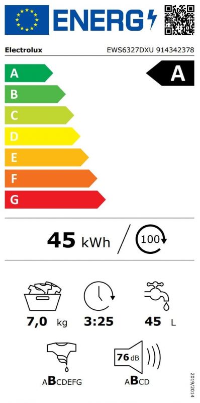Пральна машина Electrolux фронтальна, 7кг, 1200, A, 48см, дисплей, інвертор, сріблястий темний