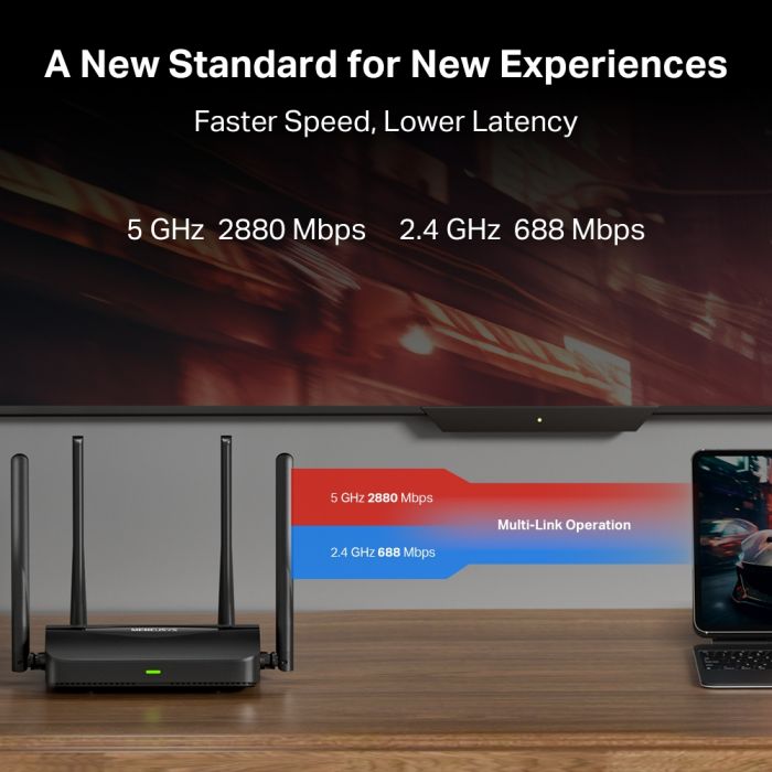 Маршрутизатор MERCUSYS MR25BE BE3600, 3xGE LAN, 1xGE WAN, MESH