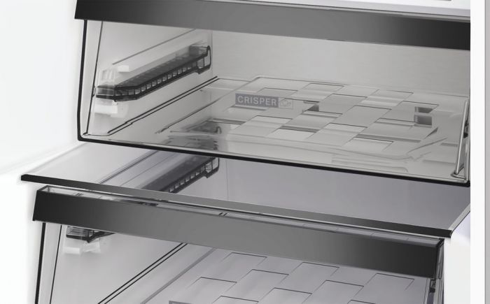 Холодильник Whirlpool з нижн. мороз., 186.5x60х66.3, холод.відд.-210л, мороз.відд.-104л, 2дв., А++, NF, інв., зона нульова, сірий