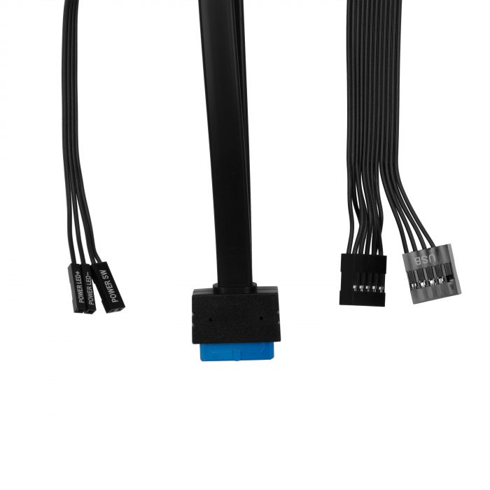 Корпус 2E Credo Slim V90B-400 з БЖ 2E TFX400, 1xUSB3.0, 1х USB 2.0, 1xUSB Type-C, 2x90мм, VGA 220мм, mATX, чорний