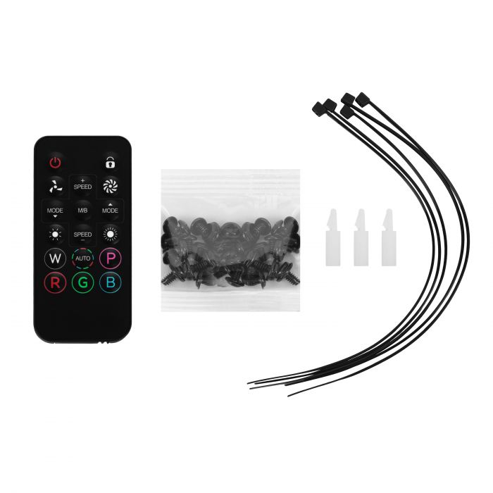 Корпус 2E Credo Plus V350BG без БЖ, 1xUSB3.0, 1х USB 2.0, 1xUSB Type-C, 3x120мм ARGB, VGA 350мм, LCS ready, контролер з пультом, TG Side Panel, mATX, чорний