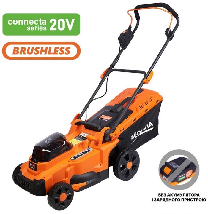 Газонокосарка акумуляторна SEQUOIA SBL4037B-E2W 40В(20В+20В) 37см 35л 25-75мм 11.65кг без АКБ та ЗП