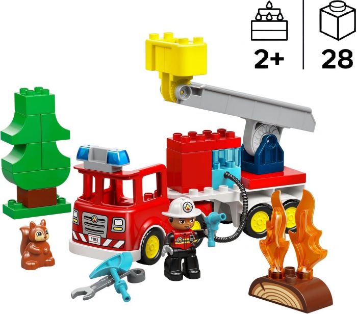 Конструктор LEGO DUPLO Town Пожежна машина зі шлангом і пожежником