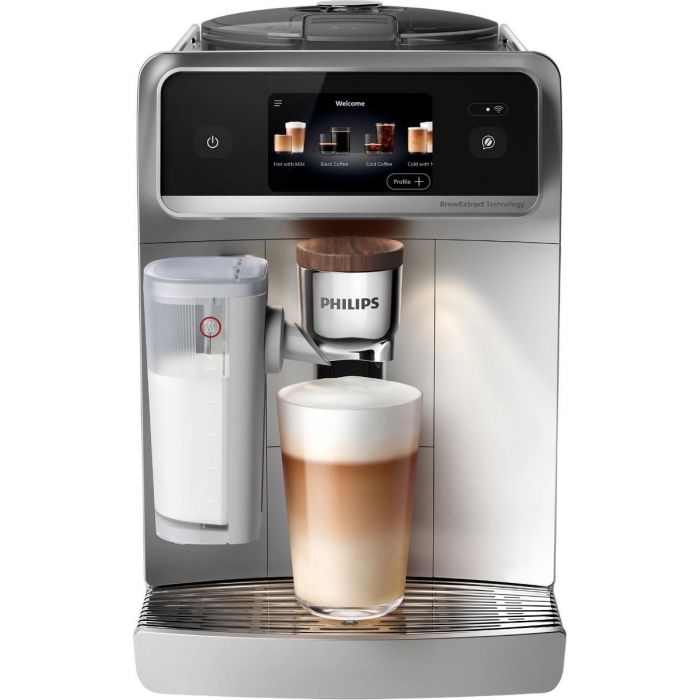 Кавомашина Philips Series 8000 Cafe Aromis, 1.9л, зерно+мелена, автомат.капуч, дисплей, авторецептів -54, срібни