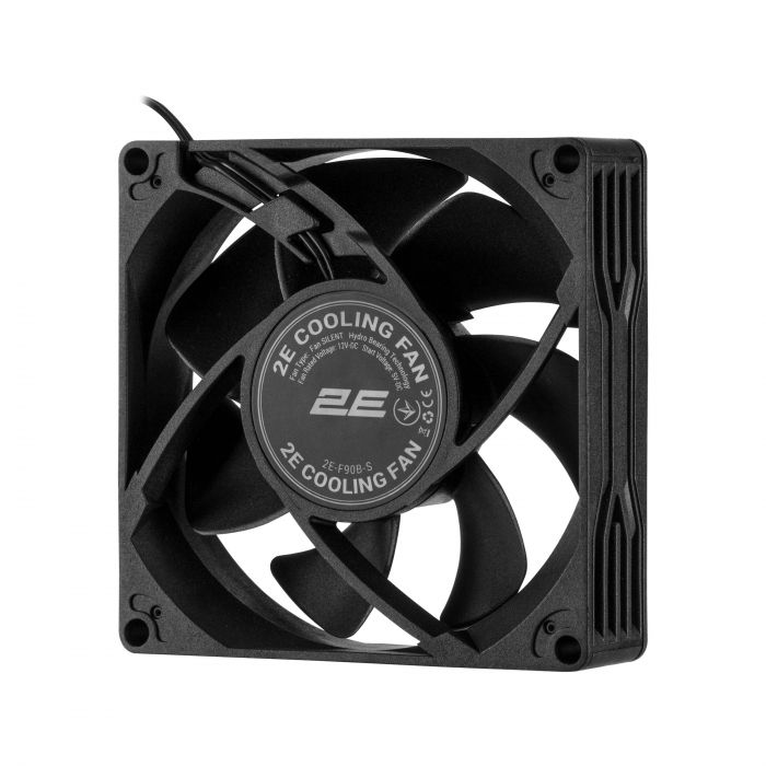 Корпусний вентилятор 2E F90B-S 90мм, 1700 rpm, 4pin MOLEX,  25dBa, чорний