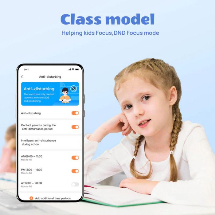 Дитячий годинник-телефон Mibro P6, 1.4", 240x280, GPS, 2MP, 900мА·год, 2АТM, синій