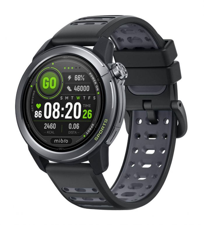 Смарт-годинник Mibro GS Active 2 46мм, 1.32", 466x466, AMOLED, BT 5.3, GPS, 5 ATM, темно-сірий