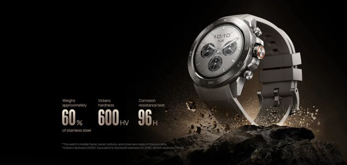 Смарт-годинник Mibro GS Explorer S 48мм, 1.32", 466x466, AMOLED, BT 5.3, Dual-band GPS, 10 ATM, титан-силікон