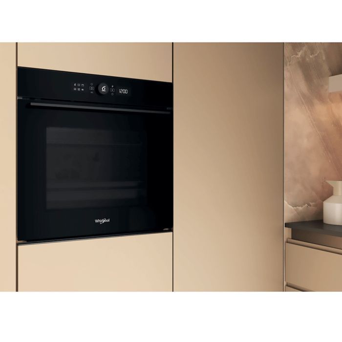 Духова шафа Whirlpool електрична, 73л, A+, дисплей, конвекція, піроліз, телескопічні напрямні, чорний
