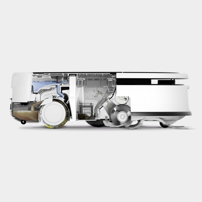 Робот-пилосос karcher RVF 7 Comfort, вологе прибирання, конт пил -0.25л, вода -0.30л, Bluetooth зарядна станція, білий