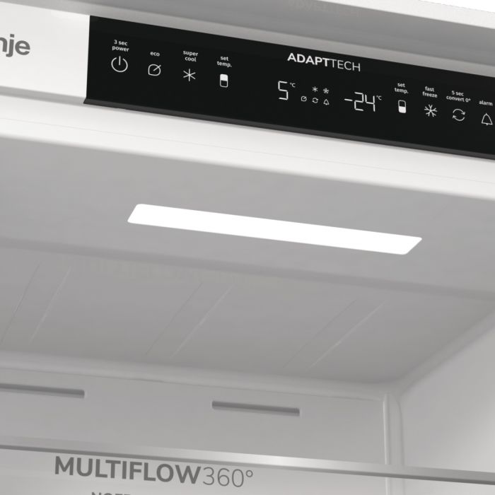 Вбуд. холодильник з мороз. камерою Gorenje, 193х55х54см, 2 двері, 208(76)л, А+, NF+, Зона св-ті, Диспл, Біли