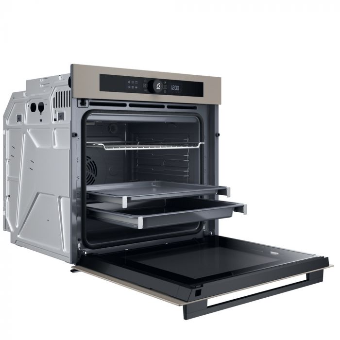 Духова шафа Whirlpool електрична, 73л, A+, дисплей, конвекція, піроліз, телескопічні напрямні, бежевий