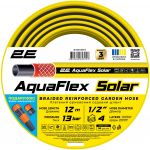 Шланг садовий 2Е AquaFlex Solar 1/2" 12м 4 шари 13бар -10+60°C зрошувач конектор адаптер 2в1