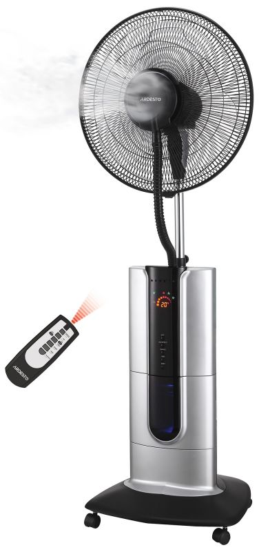 Вентилятор ARDESTO підлоговий, 47см, 100Вт, пульт ДК, дисплей, зі зволоженням, чорно-сірий