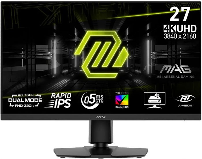 Монітор MSI 27" MAG 272URDF-E16 2xHDMI, DP, 2xUSB, Audio, IPS, 3840x2160, 160Hz, 0.5ms, sRGB 131%, FreeSync, Pivot, HDR400