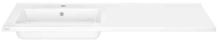 Раковина, умивальник ARDESTO Camille L, штучний камінь, прямокут., з отвором для змішувача, з отвором для переливу, 1198x478x140мм,з сифоном Click-Clack