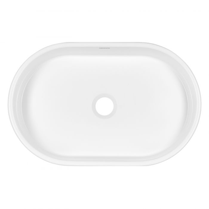 Раковина, умивальник ARDESTO Elle, штучний камінь, овальна, без отвору для змішувача та переливу, 540x350x110мм, накладний, білий