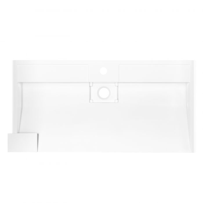 Раковина, умивальник ARDESTO Anna, штучний камінь, прямокут., з отвором для змішувача, без переливу, 900х455х110мм, накладний, білий