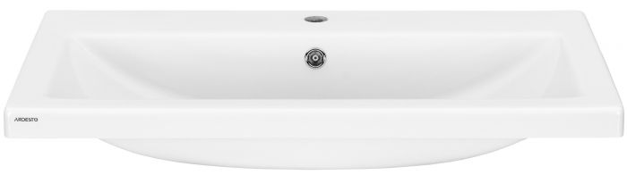Раковина, умивальник ARDESTO Sati, штучний камінь, прямокут., з отвором для змішувача, з отвором для переливу, 495x390x158мм, накладний, білий