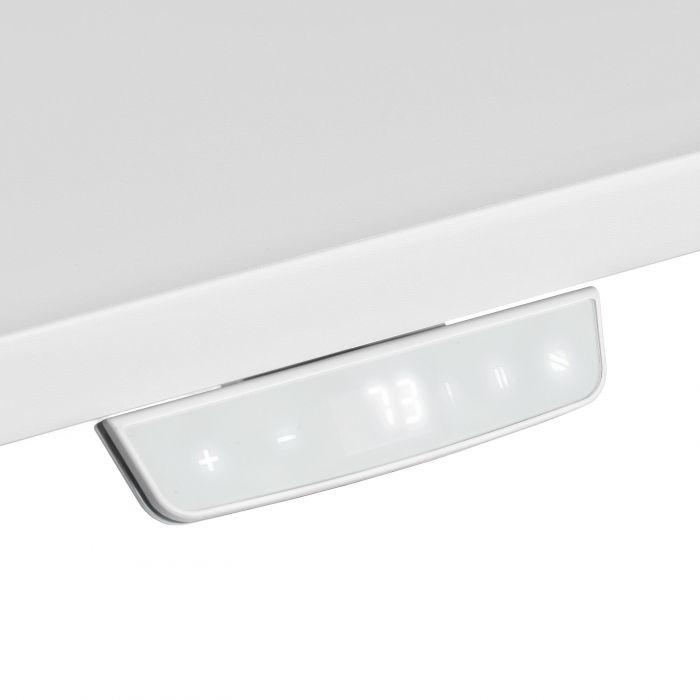 Стіл комп’ютерний 2E CE150W, висота 62-128см, електропривод, стільниця 150x75см (білий), металева база (біла)