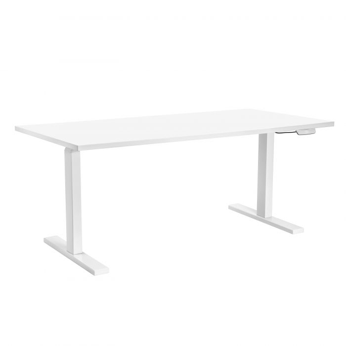 Стіл комп’ютерний 2E CE150W, висота 62-128см, електропривод, стільниця 150x75см (білий), металева база (біла)