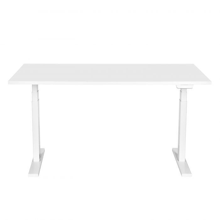 Стіл комп’ютерний 2E CE150W, висота 62-128см, електропривод, стільниця 150x75см (білий), металева база (біла)