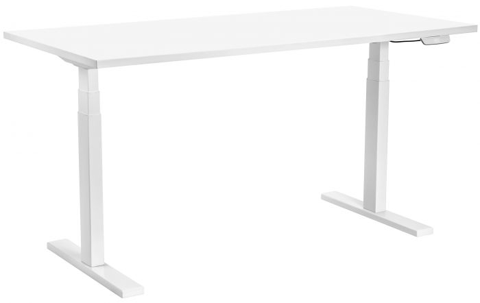 Стіл комп’ютерний 2E CE150W, висота 62-128см, електропривод, стільниця 150x75см (білий), металева база (біла)