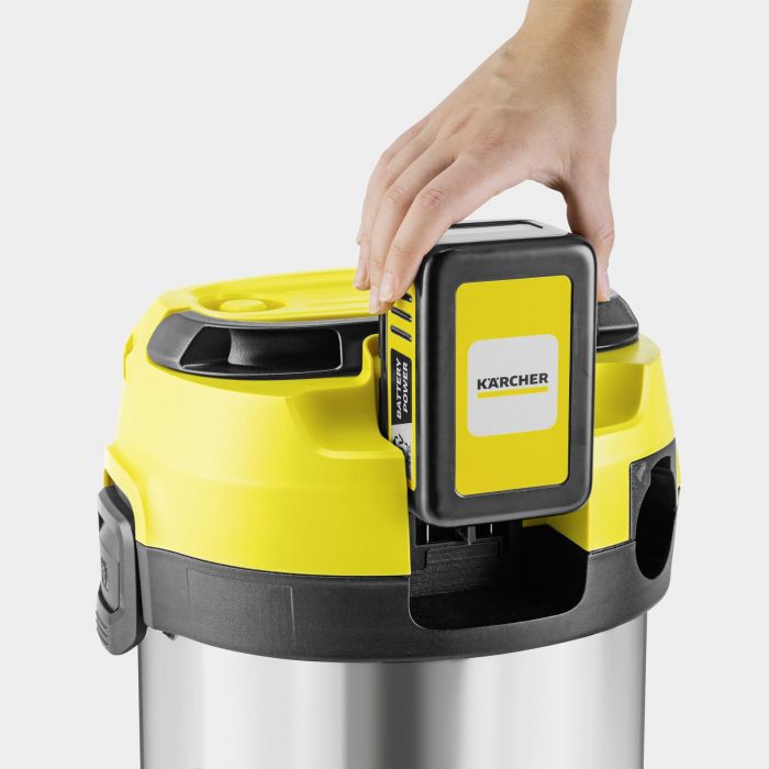 Пилосос професійний акумуляторний Karcher WD 3-18 S V-17/20 18В 110мБар контейнер 17л без АКБ та ЗП
