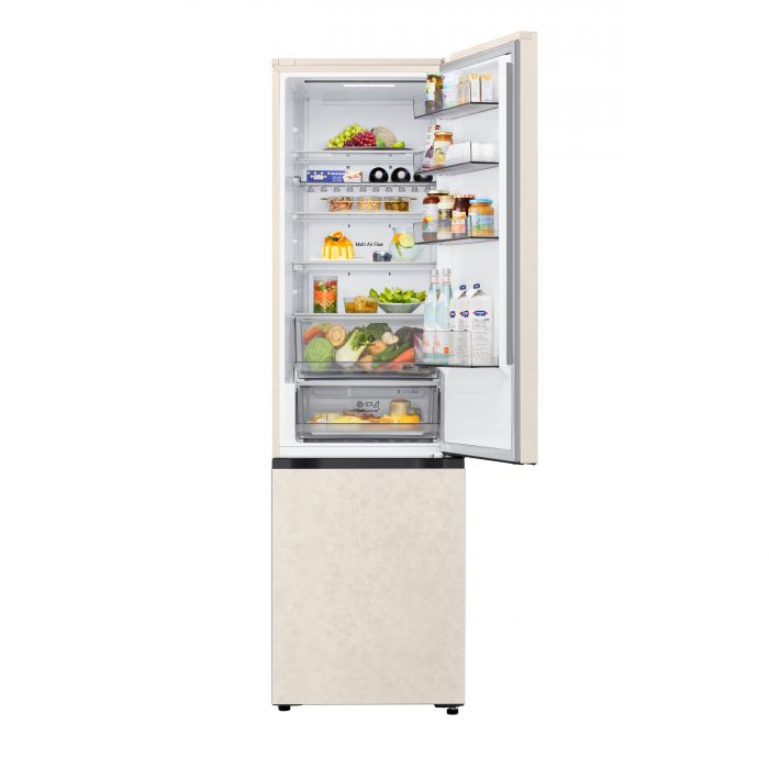 Холодильник LG з нижн. мороз., 203x60х68, холод.відд.-262л, мороз.відд.-113л, 2дв., E, NF, інв., диспл зовн., Fresh Сonverter, бежевий